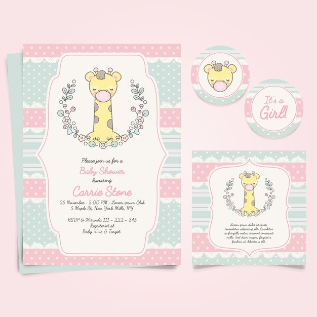 Set de tarjetas de baby shower