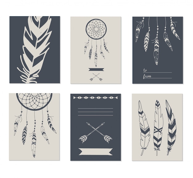 Vector set con tarjetas imprimibles.