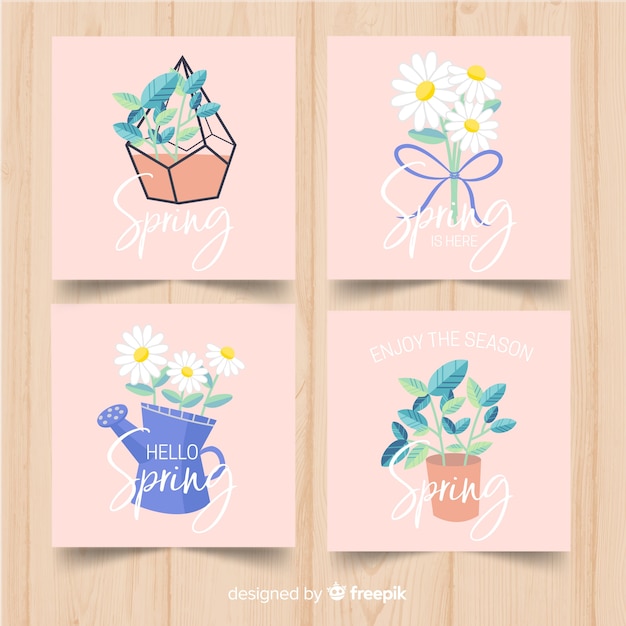 Set de tarjetas de primavera