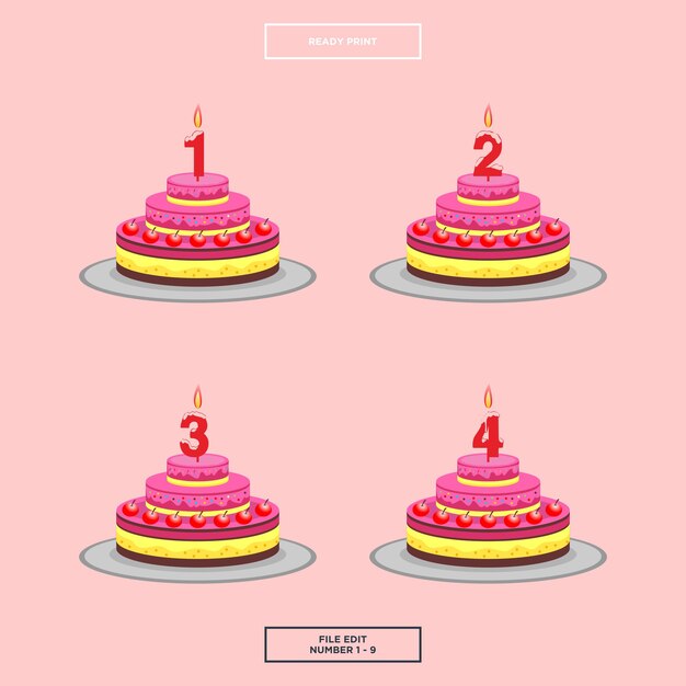Set de tartas de cumpleaños
