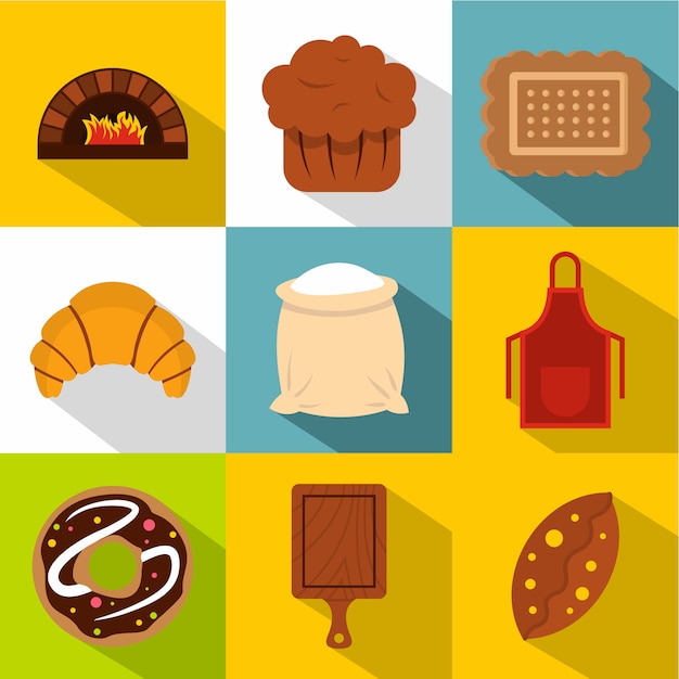 Vector set de tortas, estilo plano