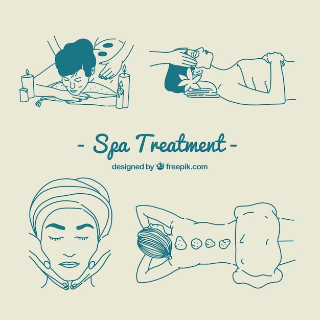 Vector set de tratamientos de spa