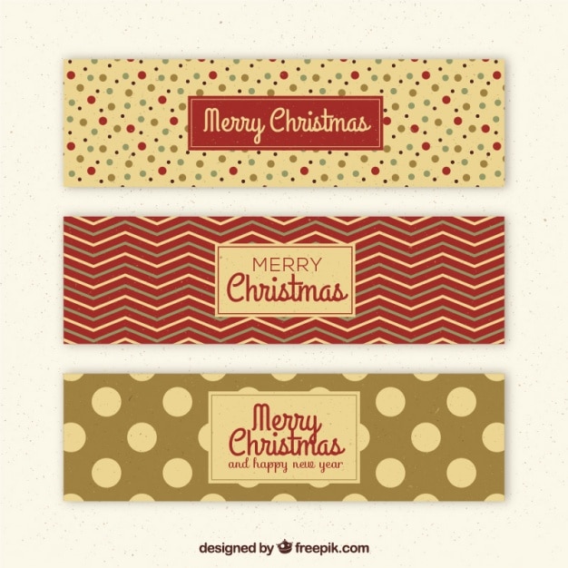 Vector set de tres banners de navidad