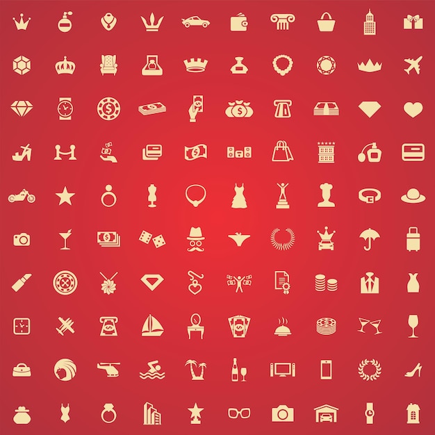 Set universal de 100 íconos de lujo