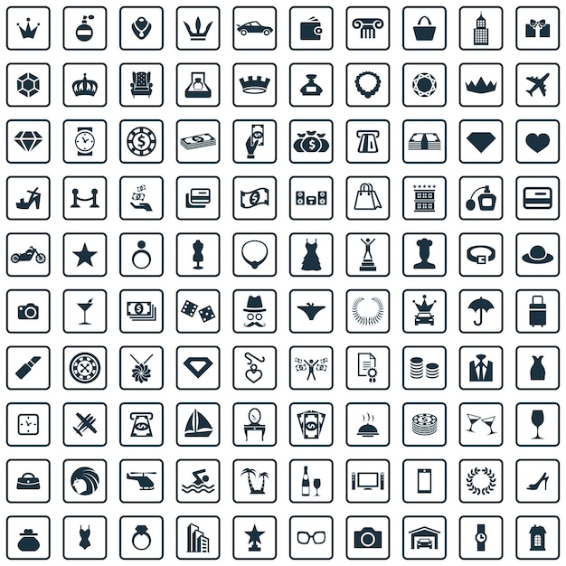 Set universal de 100 íconos de lujo
