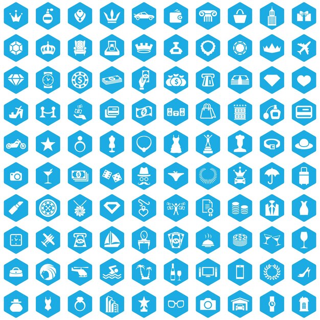 Vector set universal de 100 íconos de lujo