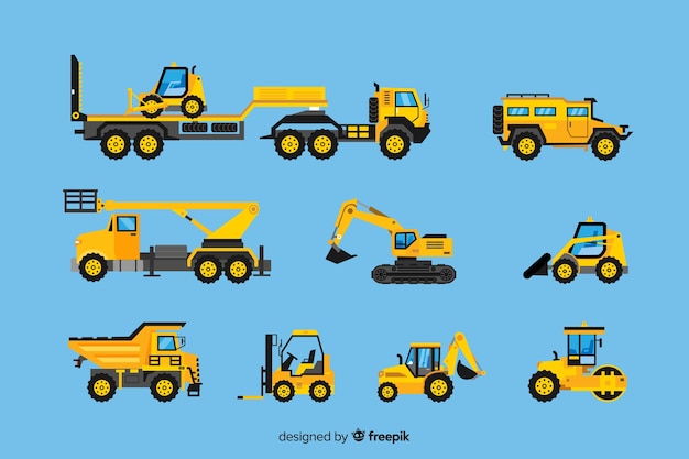 Vector set de vehículos de la construcción