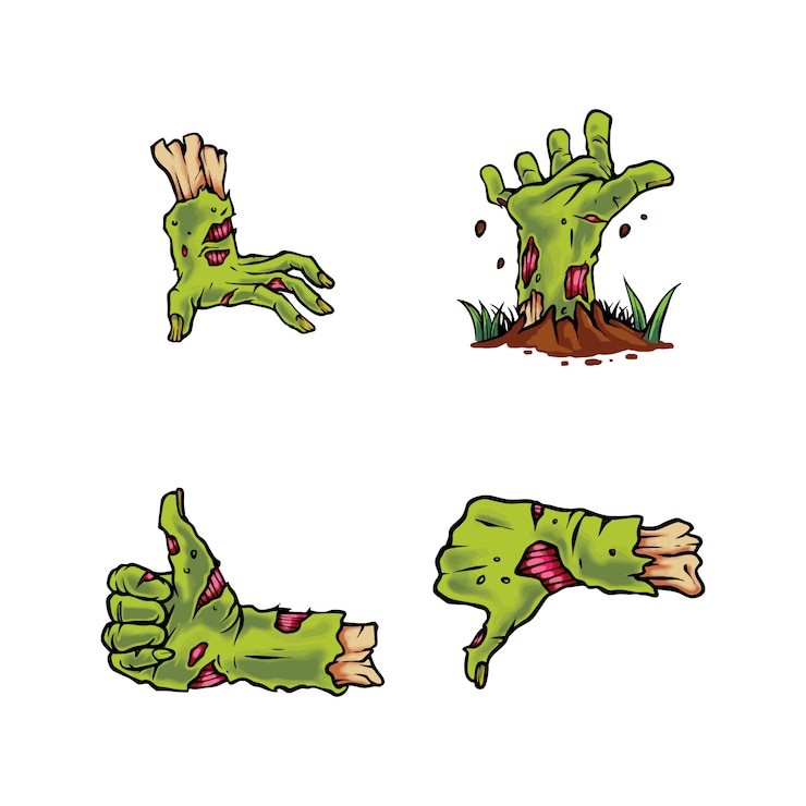 Vector set de zombie de mano