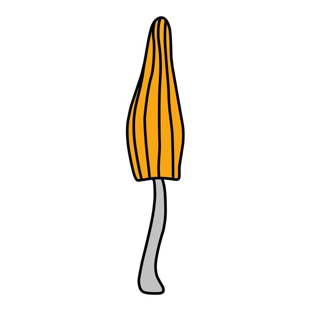 Seta de bosque de elemento aislado de vector con sombrero amarillo