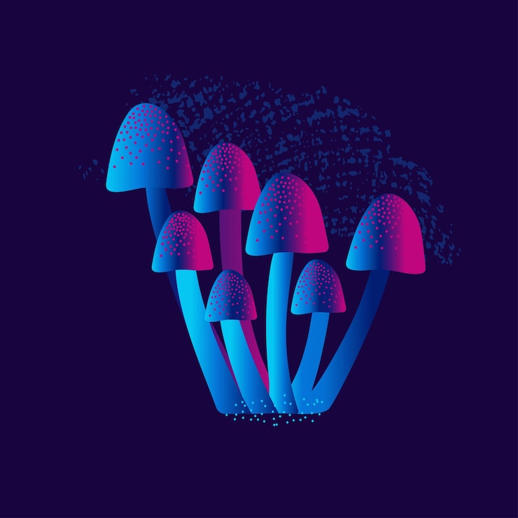 Vector setas abstractas color neón fondo negro ilustración vectorial minimalista dibujado a mano