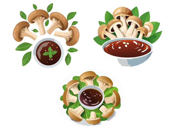 Vector setas con salsa de ostras