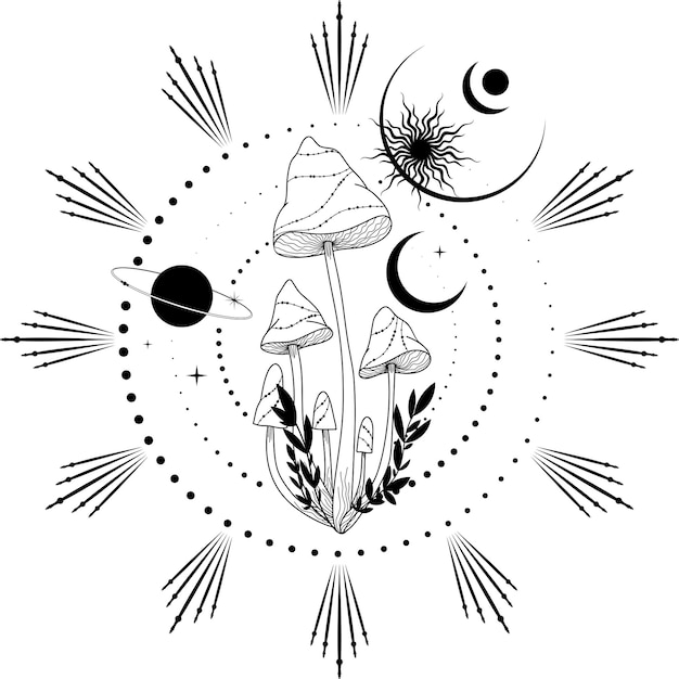 Setas Setas místicas Póster Ilustración vectorial
