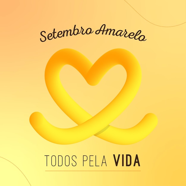 Setembro cinta corazón amarelo