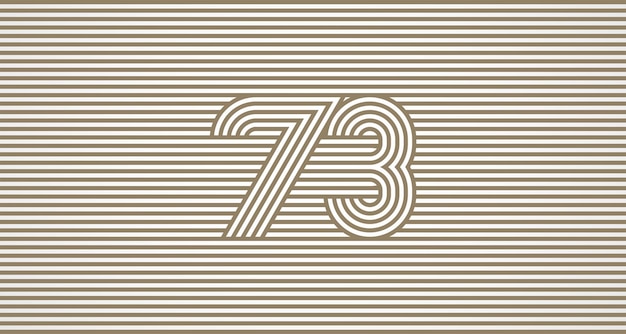 Setenta y tres tipografía de números retro