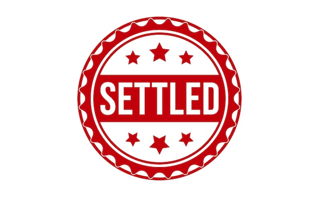 SETTLED sello de goma sobre fondo blanco SETT LED sello
