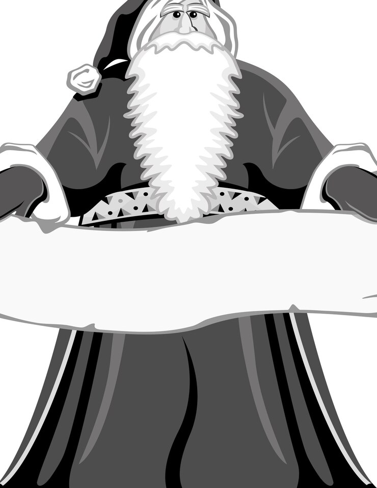 Vector severo santa claus aislado sobre fondo blanco ilustración vectorial en estilo plano