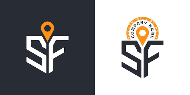 SF Lugar Logo Bundle Carta SF Logo Iconos de doble vector para el reclutamiento y la navegación