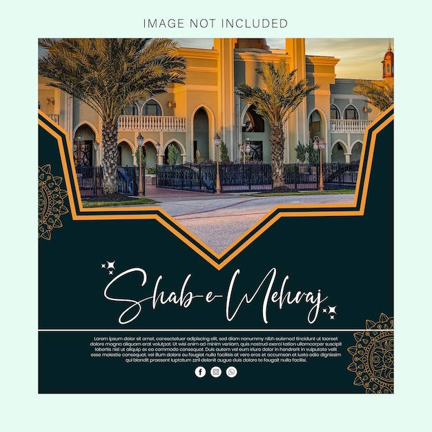 Vector shab e barat noche santa islámica con mezquita diseño de publicaciones en redes sociales