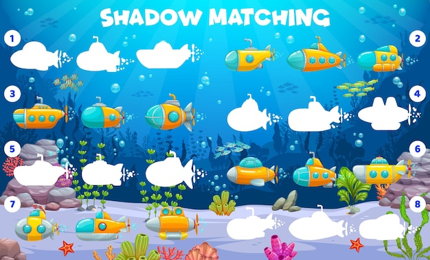 Shadow match cartoon submarino y batiscafo