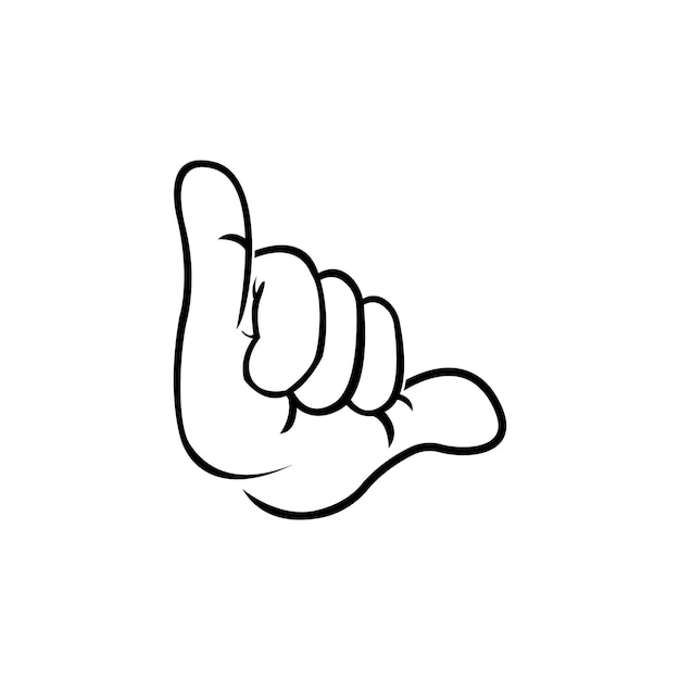 Shaka manos icono logo vector diseño ilustración