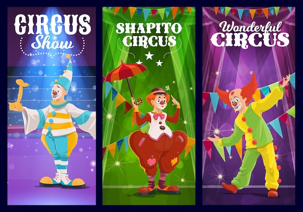 Shapito payasos de circo bufones y arlequín