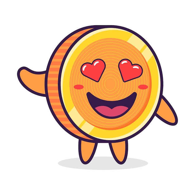 Sharacter moneda dibujos animados amor emoción