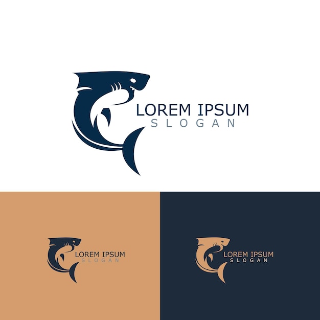 Shark Logo animal mar diseño icono vector silueta plantilla