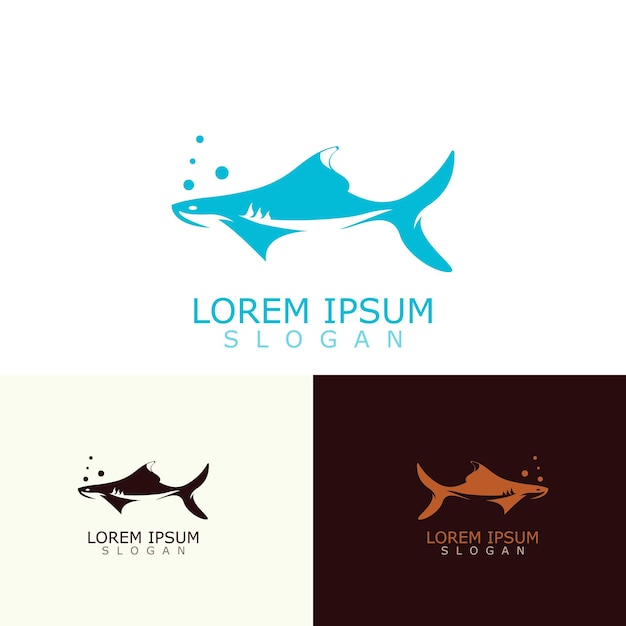 Shark Logo animal mar diseño icono vector silueta plantilla