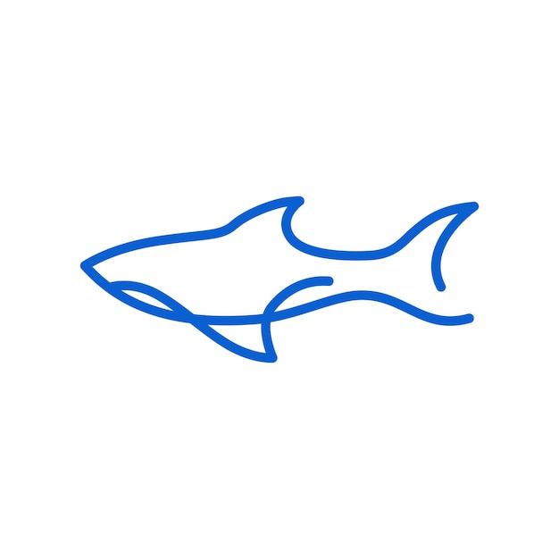 Shark monoline línea arte logo vector icono ilustración
