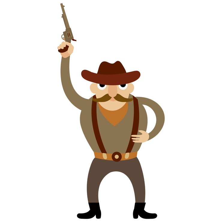 Vector el sheriff vaquero del salvaje oeste