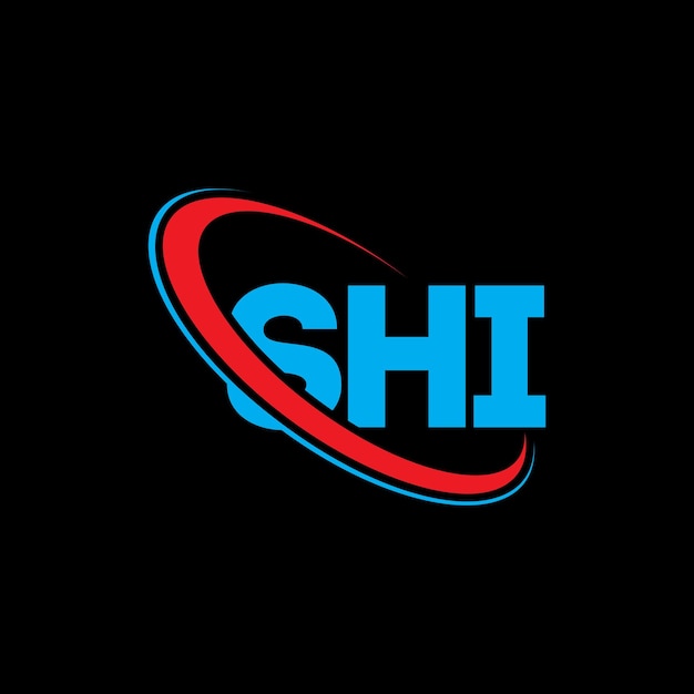 SHI logotipo SHI letra SHI diseño de logotipo de letra Iniciales Logotipo SHI vinculado con círculo y mayúscula Logotipo de monograma SHI tipografía para negocios tecnológicos y marca inmobiliaria