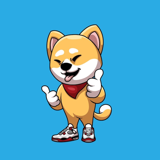 Shiba con Air Jordan Creative Mascot Character Design