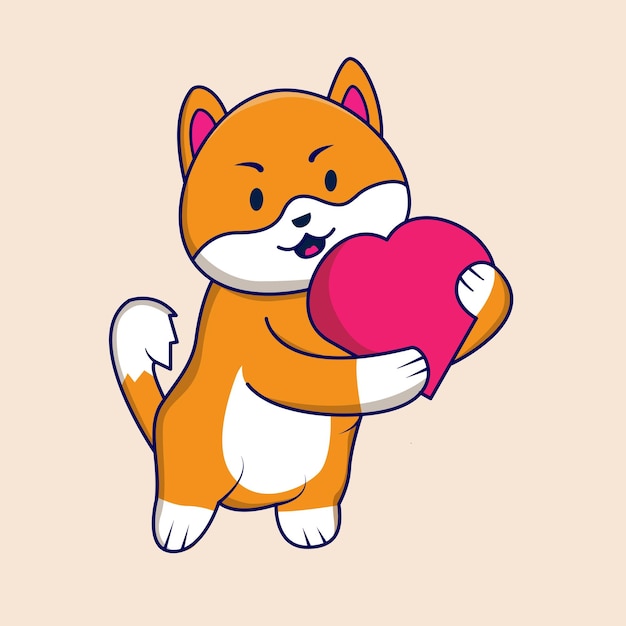 Vector shiba-inu amor