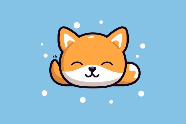 Shiba inu cute dog fox creative unique mascot logo camiseta sublimación vector plantilla de diseño