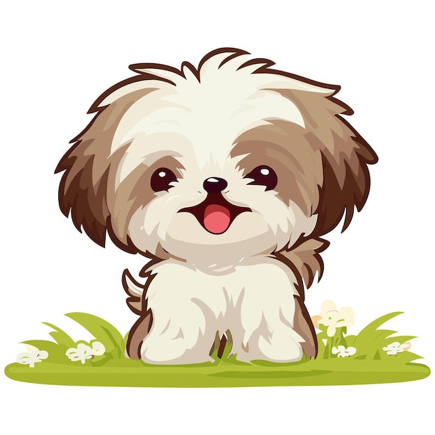 Vector el shih tzu atesora los momentos de alegría que provienen del corazón