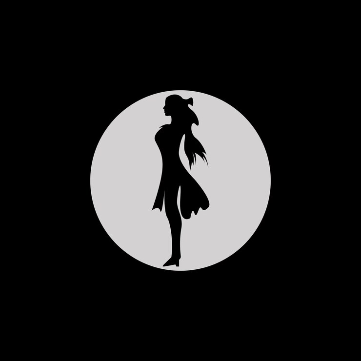 Shilouette chica con cabello largo, diseño de ilustraciones vectoriales