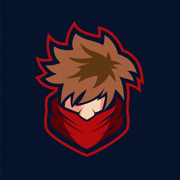 Vector shinobi boy mascot logo