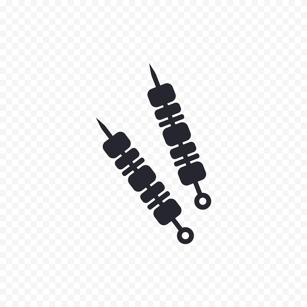 Shish kebab en pinzas símbolo de barbacoa Ilustración vectorial