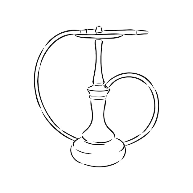 Shisha hookah dibujado a mano ilustración de vector de garabato aislado en pizarra para barra de narguile o salón