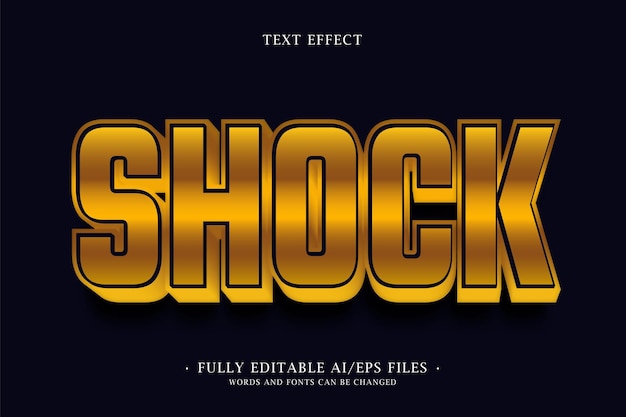 Shock Text Effect with Golden 3D Letters