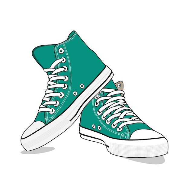 Shoes_Converse Shoe Hight Imagen vectorial e ilustración de Chuck Taylor