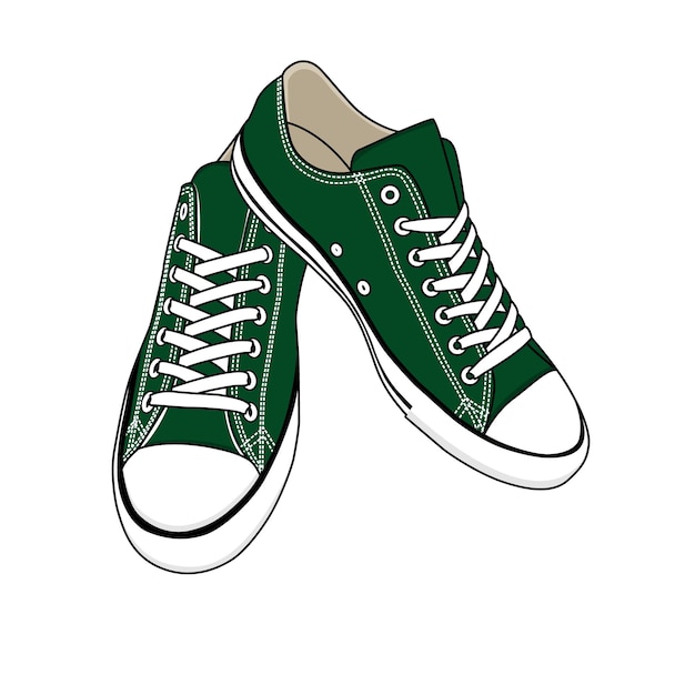 Shoes_Converse Shoe Low Green Vector Imagen e ilustración