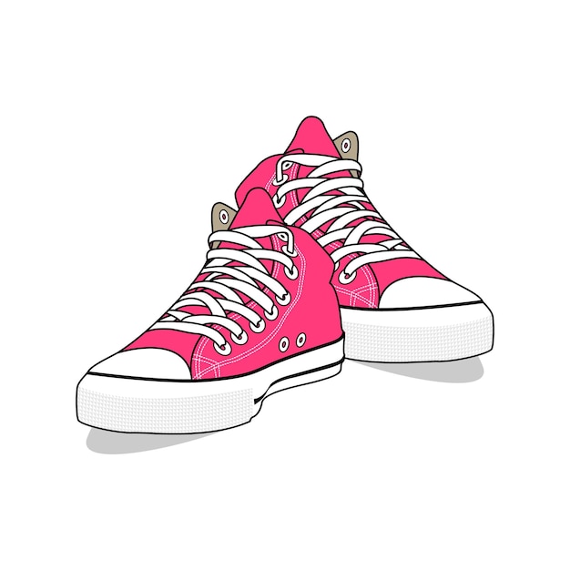 Shoes_Converse Shoe Pink Hight Imagen vectorial e ilustración