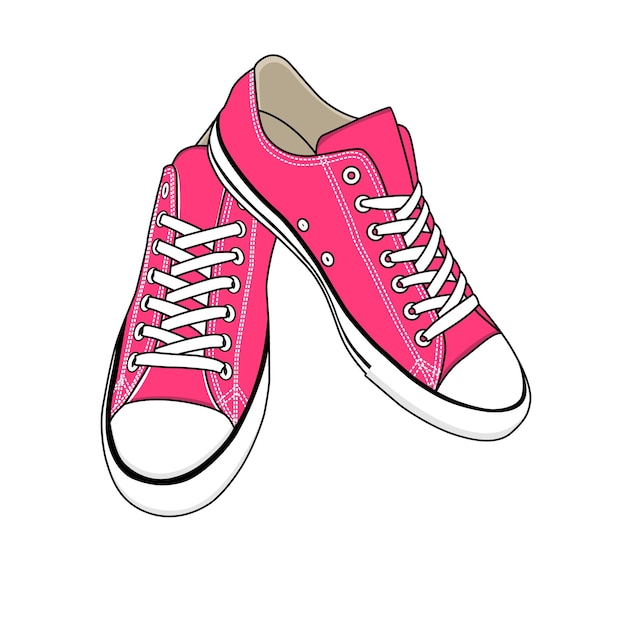 Shoes_converse shoe pink hight imagen vectorial e ilustración