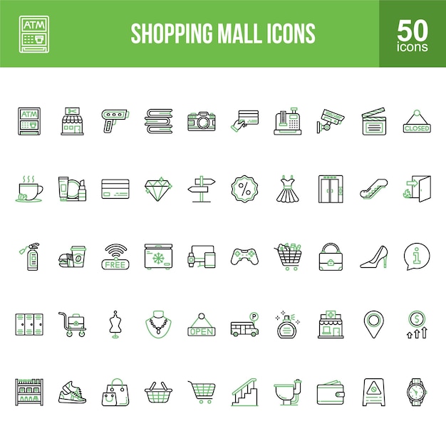 Shopping Mall Icons Collection