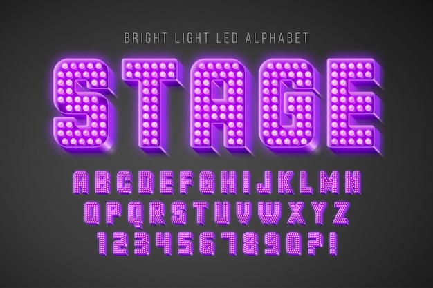 Show retro alfabeto diseño cabaret lámparas LED letras y números diseño Original
