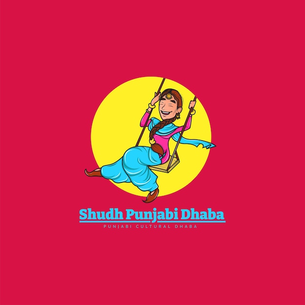 Vector shudh punjabi dhaba diseño de logotipo vectorial