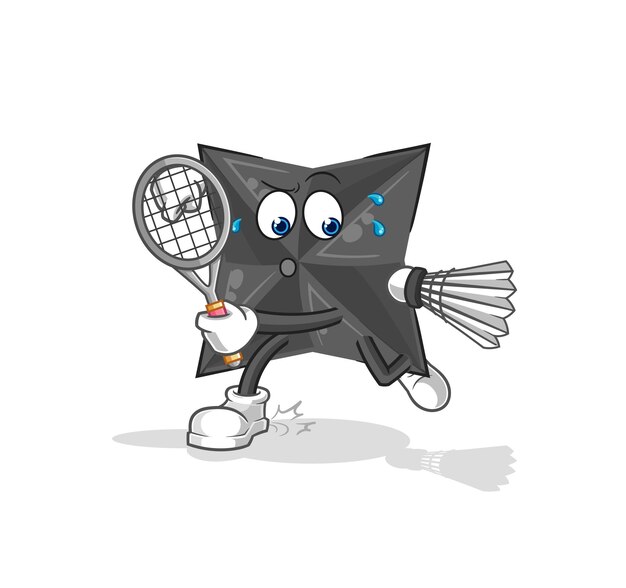 Shuriken jugando bádminton ilustración vector de caracteres