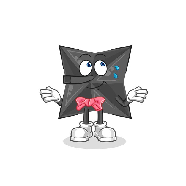 Shuriken mentira como vector de mascota de dibujos animados de personaje de Pinocho