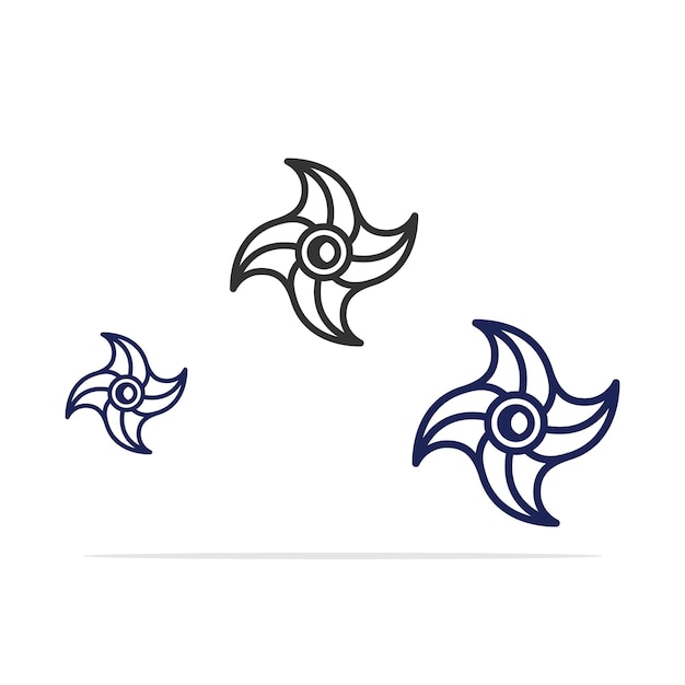 Shuriken Ninja Dibujos Animados Vector Icono Ilustración Ninja Estilo Dibujos Animados